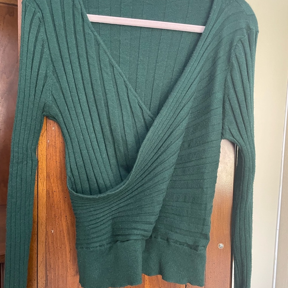 Lascana Elegant Forest Green V-Neck Sweater